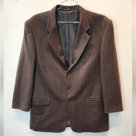 Jones New York Men's Wool Blazer Houndstooth Check Suit Jacket 44L - Picture 2 of 13